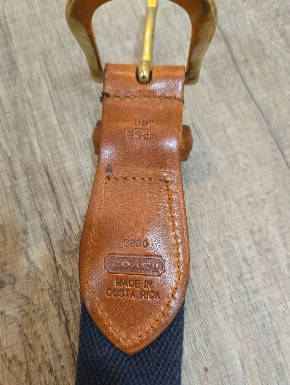 Coach Navy Belt with Brown Leather!